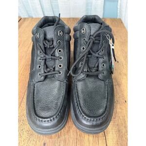 Genuine Full Grain Leather Mens Work‎ Boots Lace Up Black Chukka Style